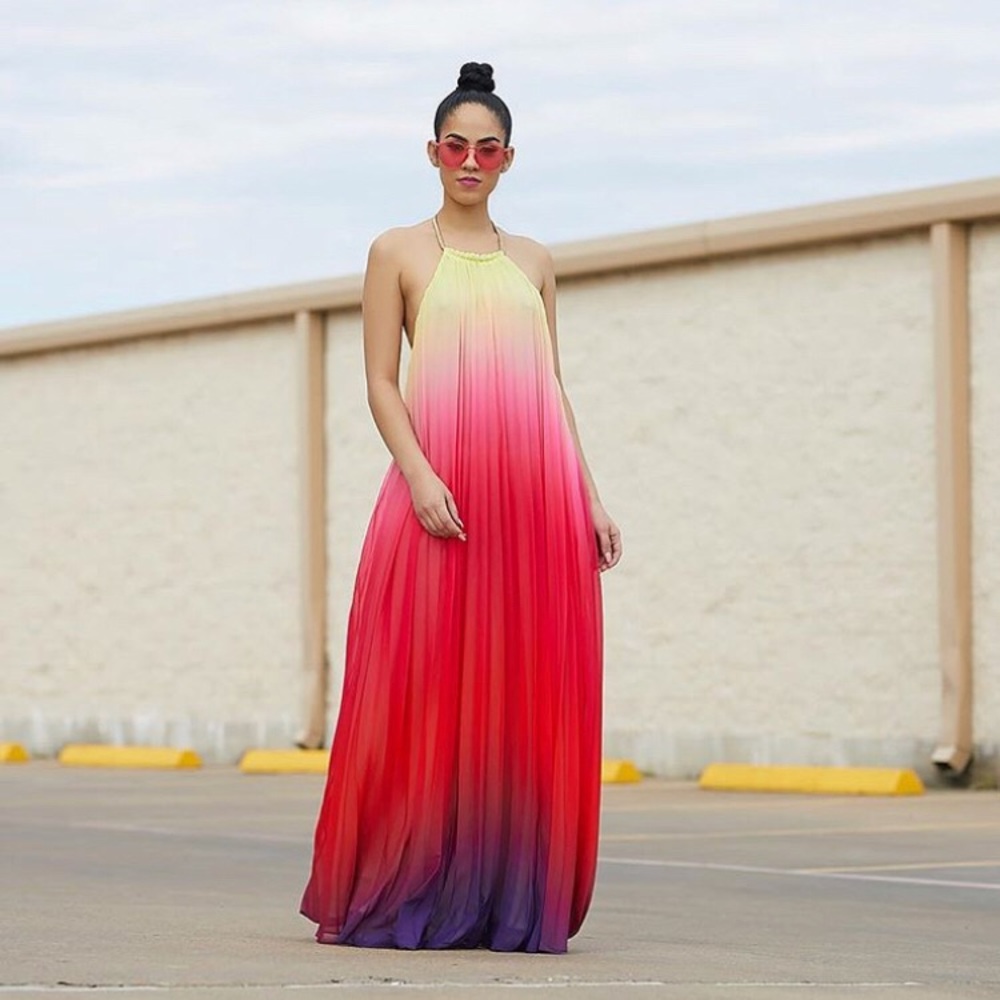 Maxi pleated dress